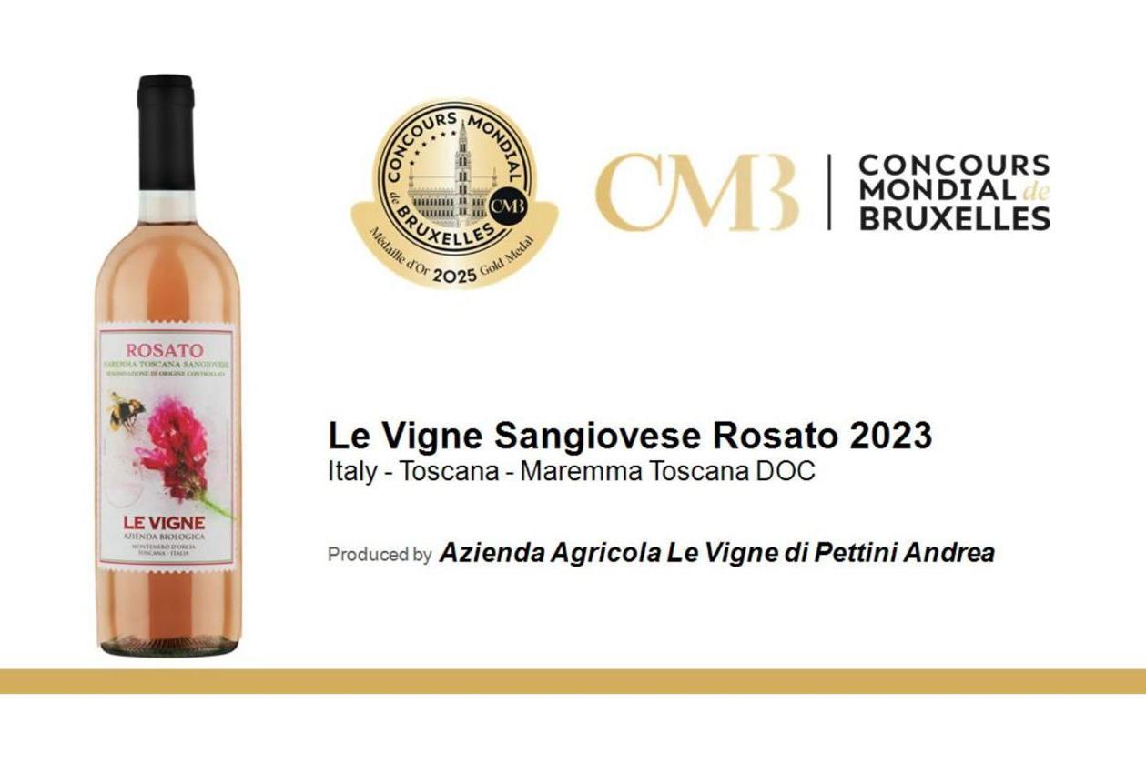 Le Vigne Sangiovese Rosato 2023 conquista l'Oro al CMP